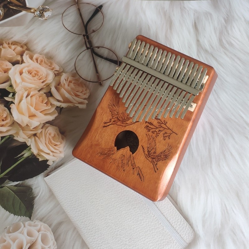 Kalimba-Piano de pulgar de 17 teclas, instrumento Musical de madera de caoba de , cuerpo de madera de Acacia, caja de música creativa
