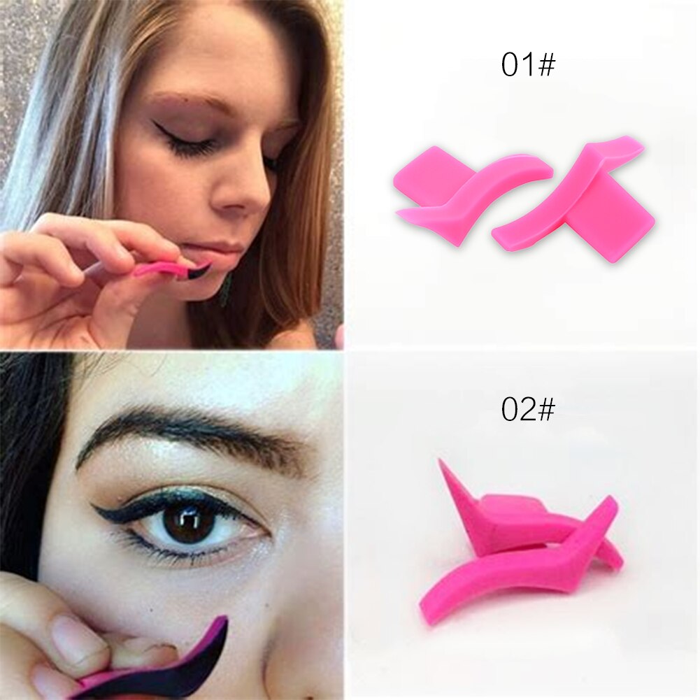 ELECOOL Eyeliner Template Stencil Models Makeup Wing Style Kitten Large Size Cat Eye Wing Eyeliner Stamps