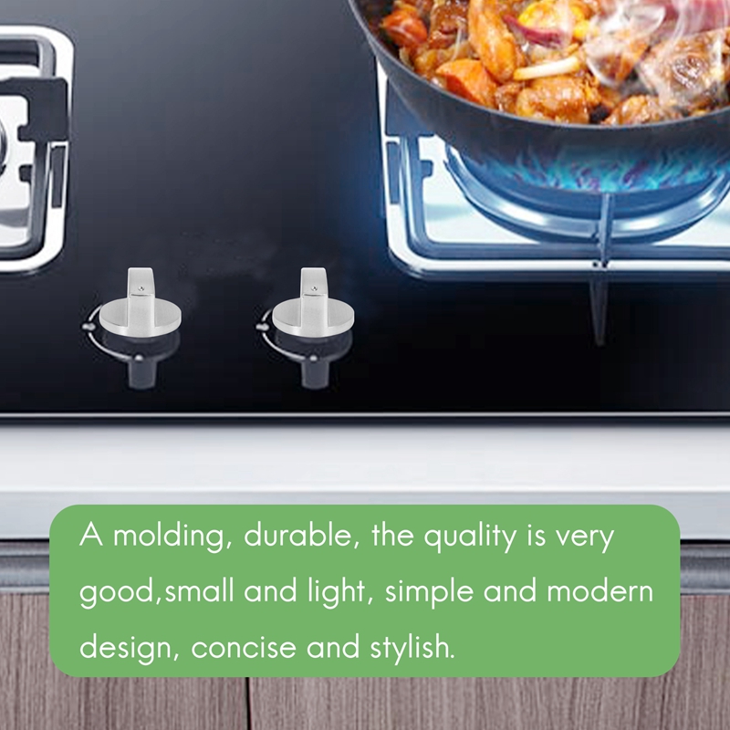 4 Pieces Stoves Cooker Knobs,Oven Knob,6mm Universal Silver Gas Stove Control Knobs Adaptors Oven Rotary Switch Cooking Surface