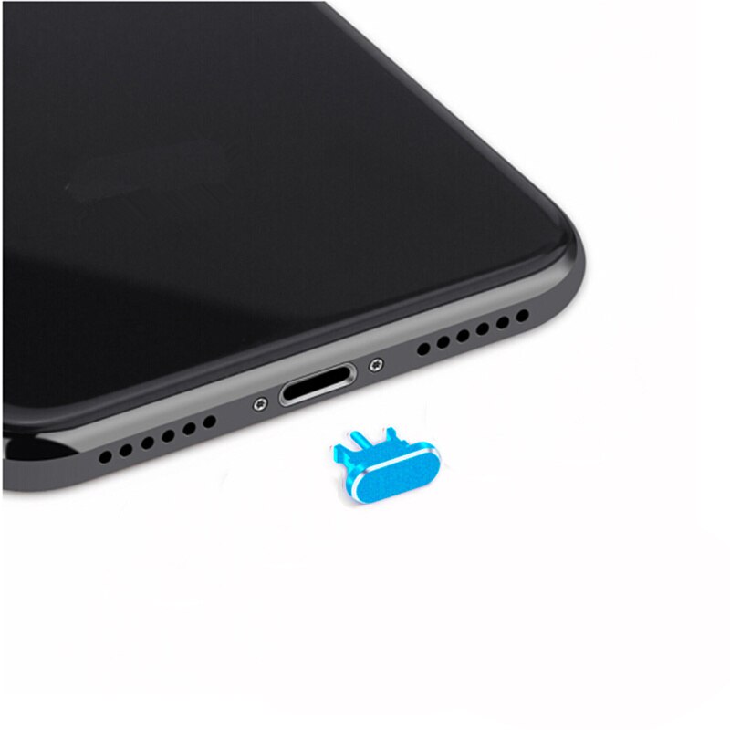 Metalen Aluminium Anti Stof Plug Voor Iphone X Xr Xs Max 8 7 Plus Jack Stof Plug Simkaart Pin telefoon Stekkers Accesorios Para Celular: Blue