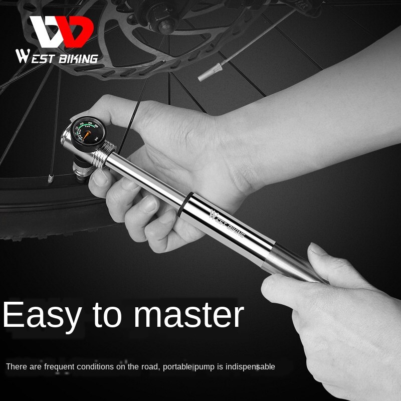 Westbiking 300psi Mini Bicycle Pump Aluminum Alloy Cycling Hand Air Pump Ball Tire Inflator MTB Mountain Road Bike Pump