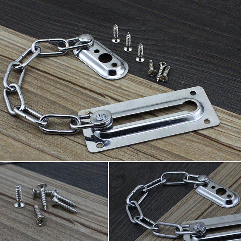 Sliding Door Lock Chrome Door Lock Chain Bolt Safety Chain Hotel Office Security Chain Gate Ca Security Guard Accessories