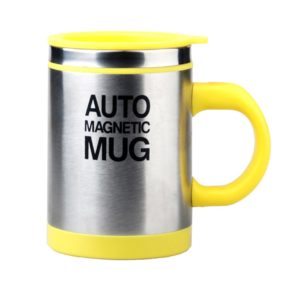Tasse magnétique automatique de 400ML | Tasse à café, tasse magnétique automatique en acier inoxydable, tasse à mélanger isolée verres à boisson: Jaune