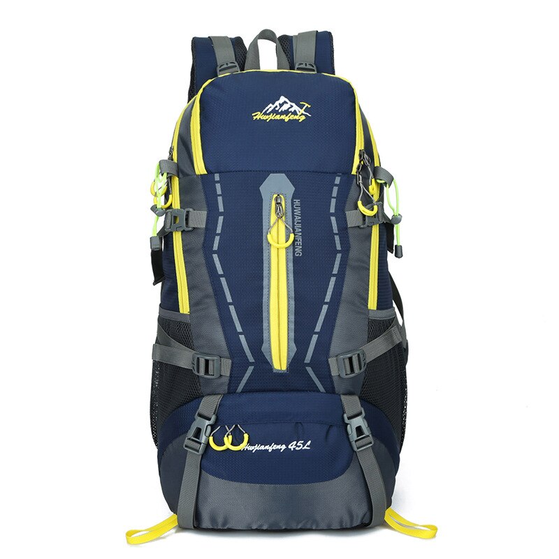 High-capacity 45L Mountain Bag Waterproof and Wear resistant Travel Pack Muti-function Hiking Knap-sack Lightweight Backpack: Dark Blue