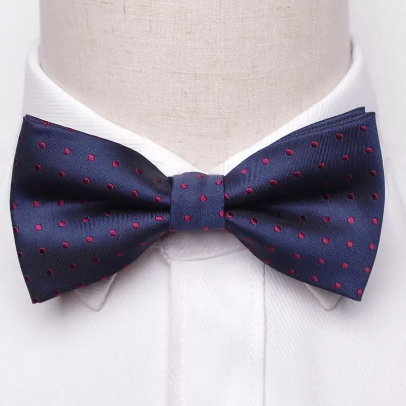 Laços pretos clássicos masculinos, gravata borboleta de poliéster, tecido, ponto, verificado, borboleta descascada, vestido de casamento, cão formal masculino, moda
