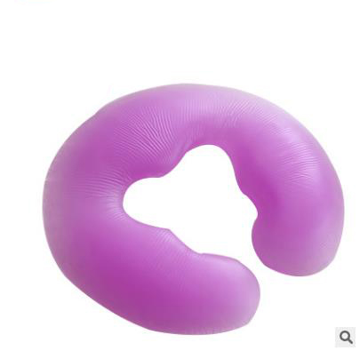 Oreiller en Silicone en forme de U pour Spa, coussin de Gel, repose-visage, pour Massage du corps, traversin doux pour Salon de beauté, DFA: u shape purple