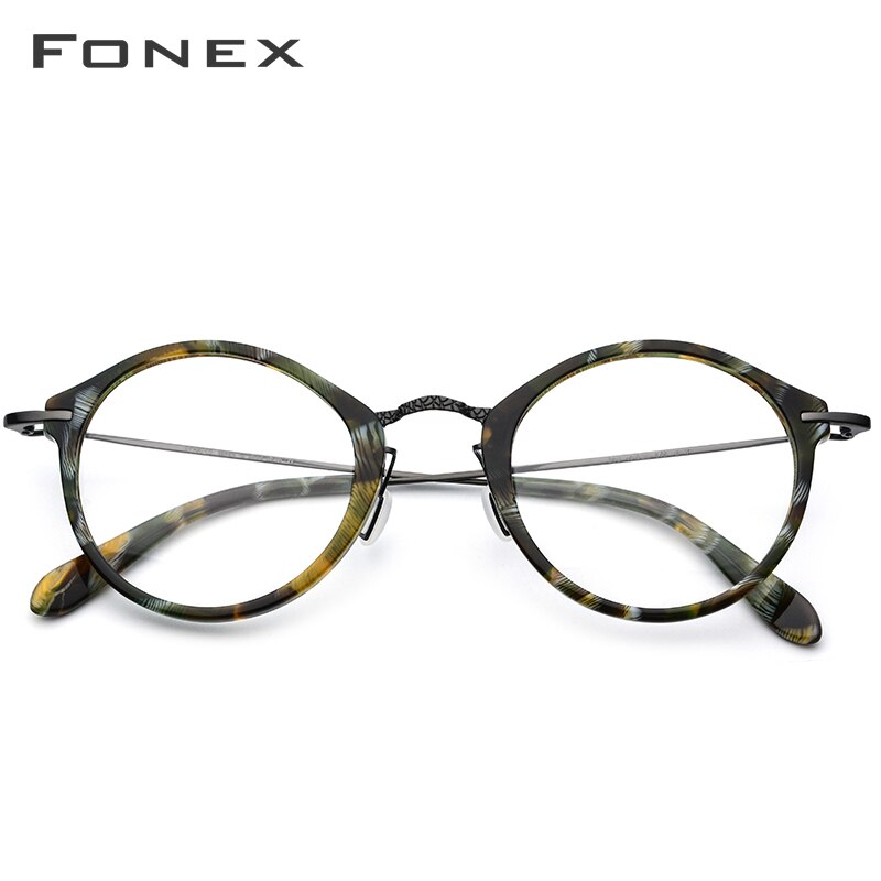 Monture de lunettes optiques fonex b en titane pour femmes, lunettes de vue rondes vintage pour hommes, lunettes en acétate pour myopie , 852