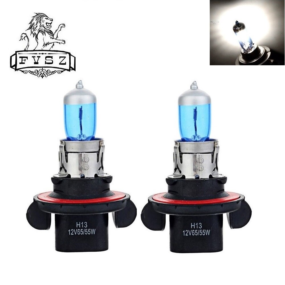 2Stck H13 12V 55W/65W 6000K Autos Halogen scheinwerfer Auto birne Lichter Xenon Halogen birne Super Licht Lampe Weißes Licht: Ursprünglich Titel