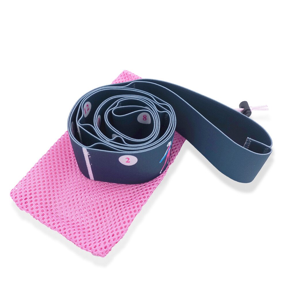 8 løkker yogapilates elastisk rem elastisk bælte til fysioterapi danseballet og gymnastik træningstilbehør med taske