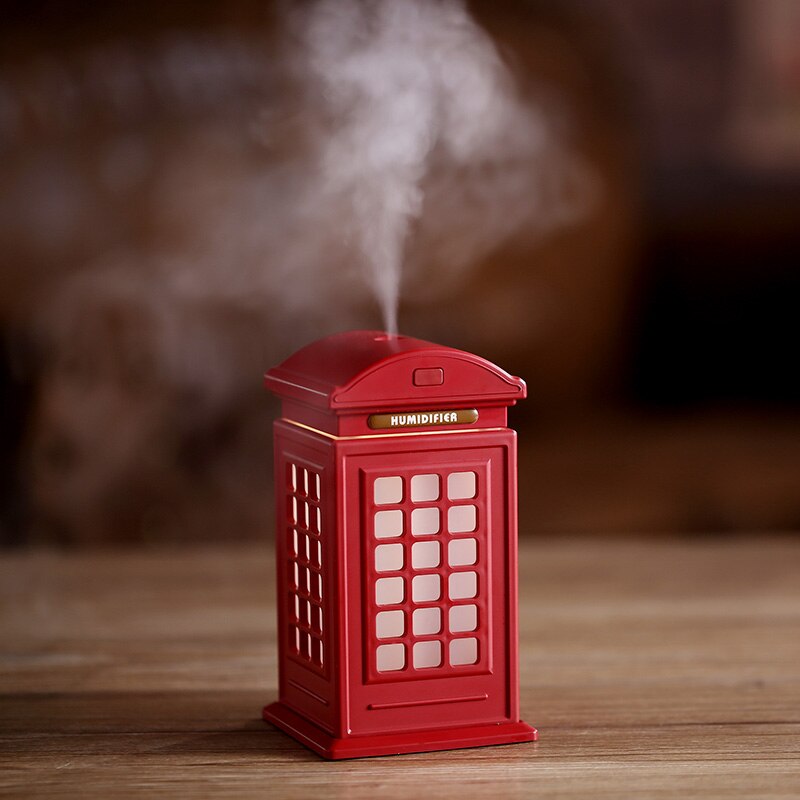 Budka telefoniczna nawilżacz z lampka aromatyczna OLEJEK ETERYCZNY ultradźwiękowy dyfuzor aromat dyfuzor powietrza mini USB nawilżacze zamgławiacz
