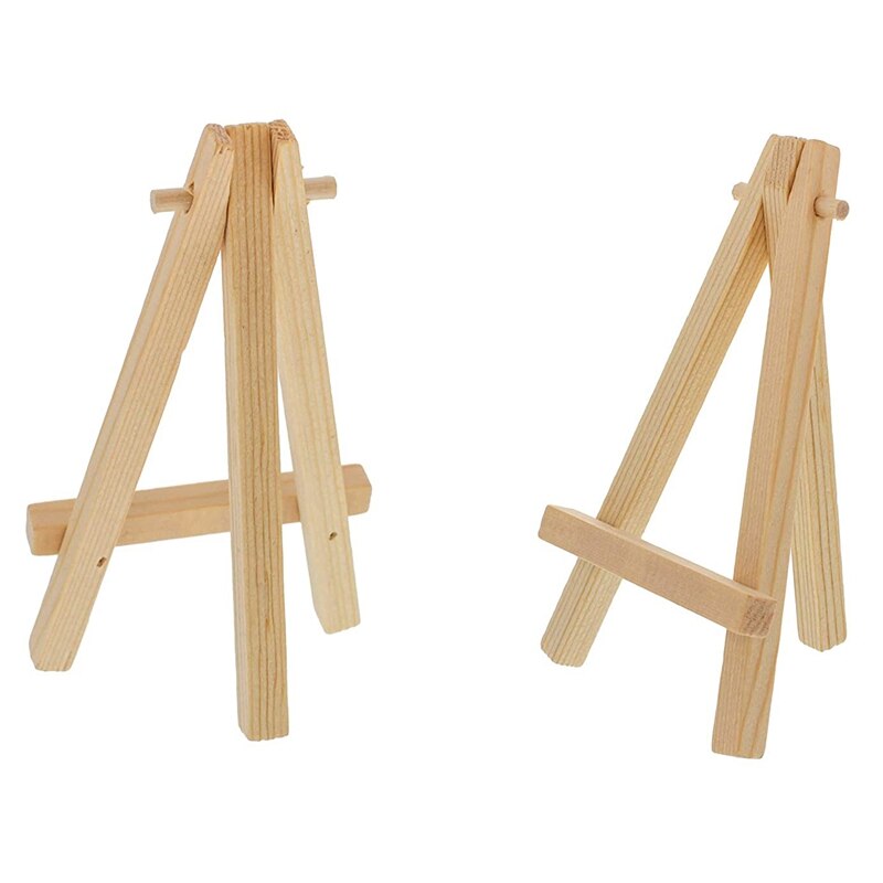 24Pcs 12.7Cm Mini Houten Display Stands, Ezels, Tafel Top Stands, geschikt Voor Kinderen Ambachten, Visitekaartjes