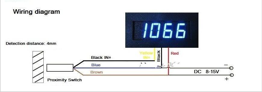 Blauwe LED Toerenteller RPM Snelheid Meter + Naderingsschakelaar Sensor NPN 3 Wire