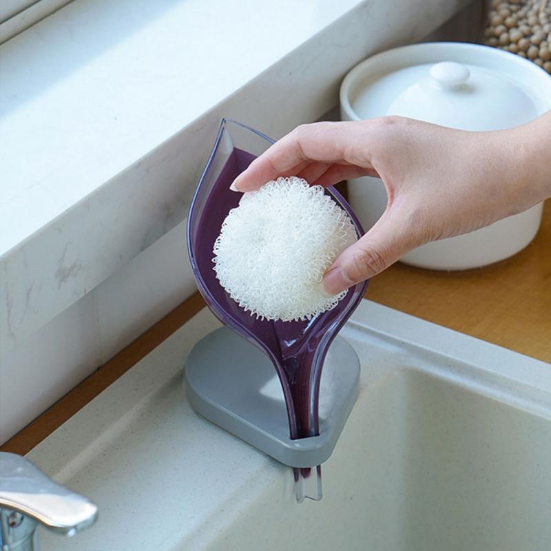 Blad Zeephouder Badkamer Douche Zeepbakje Muur Plank Plastic Bad Lade Douche Platen Zeep Opbergdoos Met Afvoer