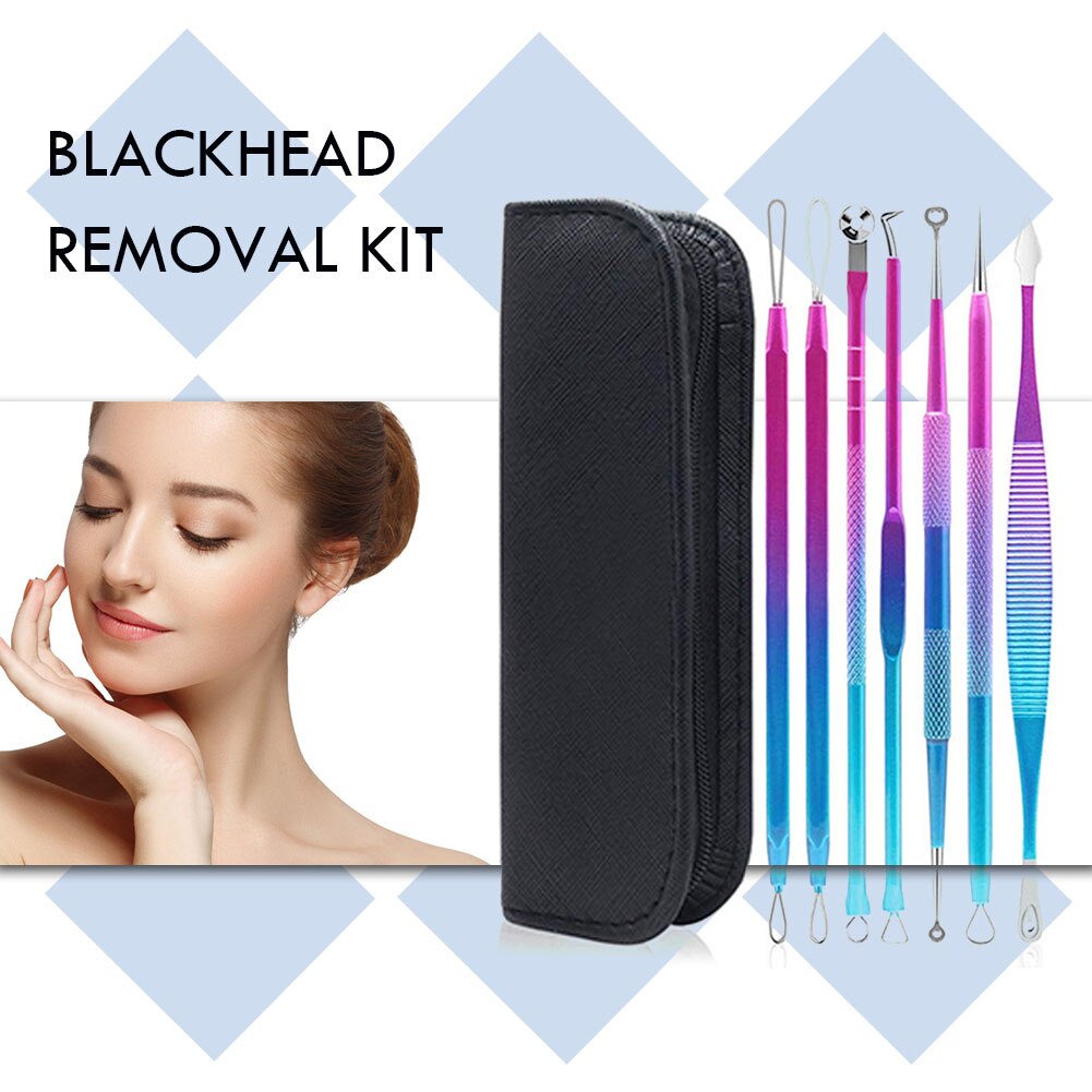 10pcs Acne Removal Tool Kit Pro Blackhead Remover Face Pimple Needle Clip Acne Removal Tool Kit Tweezers Skin Care Tools