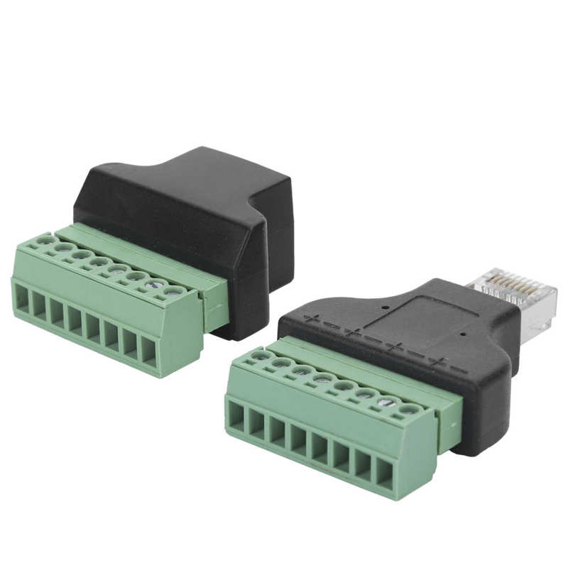RJ45 Male Female to 8 Pin Adapter RJ45 Female Male to Screw Terminal 8 Pin CCTV Digital DVR Adapter Connector