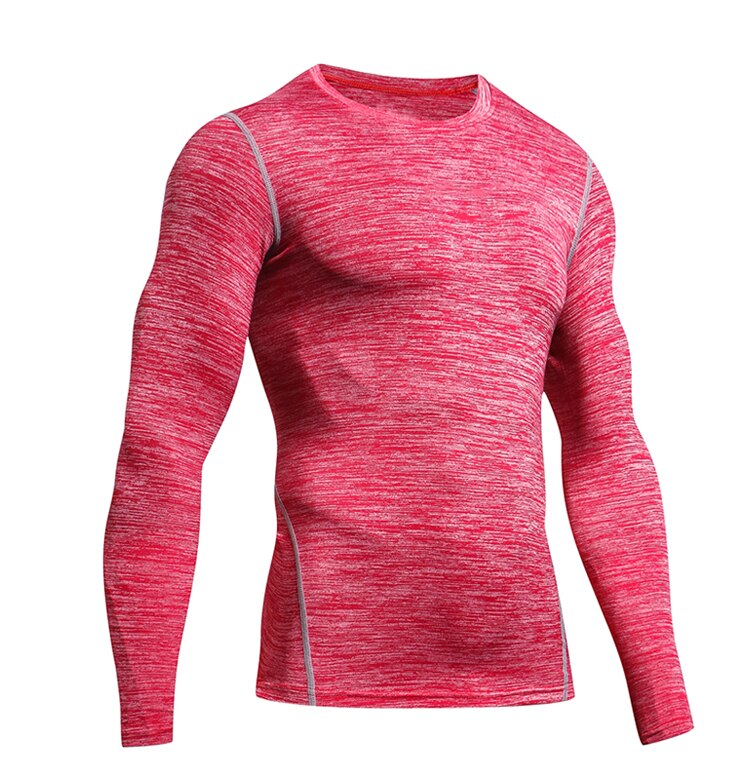 Kuntosalipaita miesten dry fit t-paita urheiluvaatteet kompressiofitness pitkähihaiset miesten juoksutreenipaidat urheilulliset verryttelypuvut: Vaaleanpunainen / Xxl