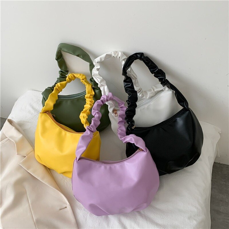 Brand PU Leather Shoulder Tote Bag Dumplings Cloud Small Crossbody Bag for Women Female Handbags Purses Sac A Main