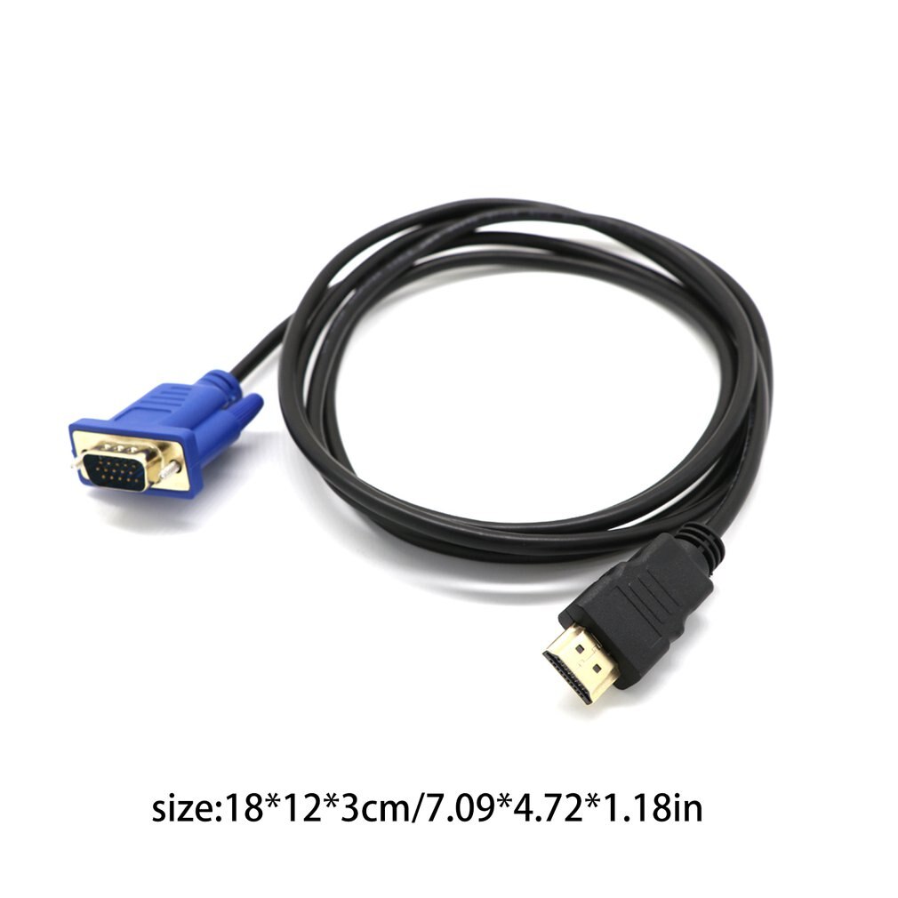 Hdmi til vga hd-omformer kabel lydkabel d-sub mannlig videoadapter kabelledning for hdtv pc-dataskjerm for pc laptop tv