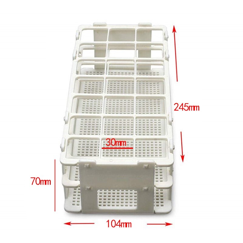 3 Paquetes de prueba de plástico soporte de tubos 21 agujeros tubo de ensayo para laboratorio soporte de tubos soporte para 30mm tubos de ensayo blanco desmontable (21 agujeros)