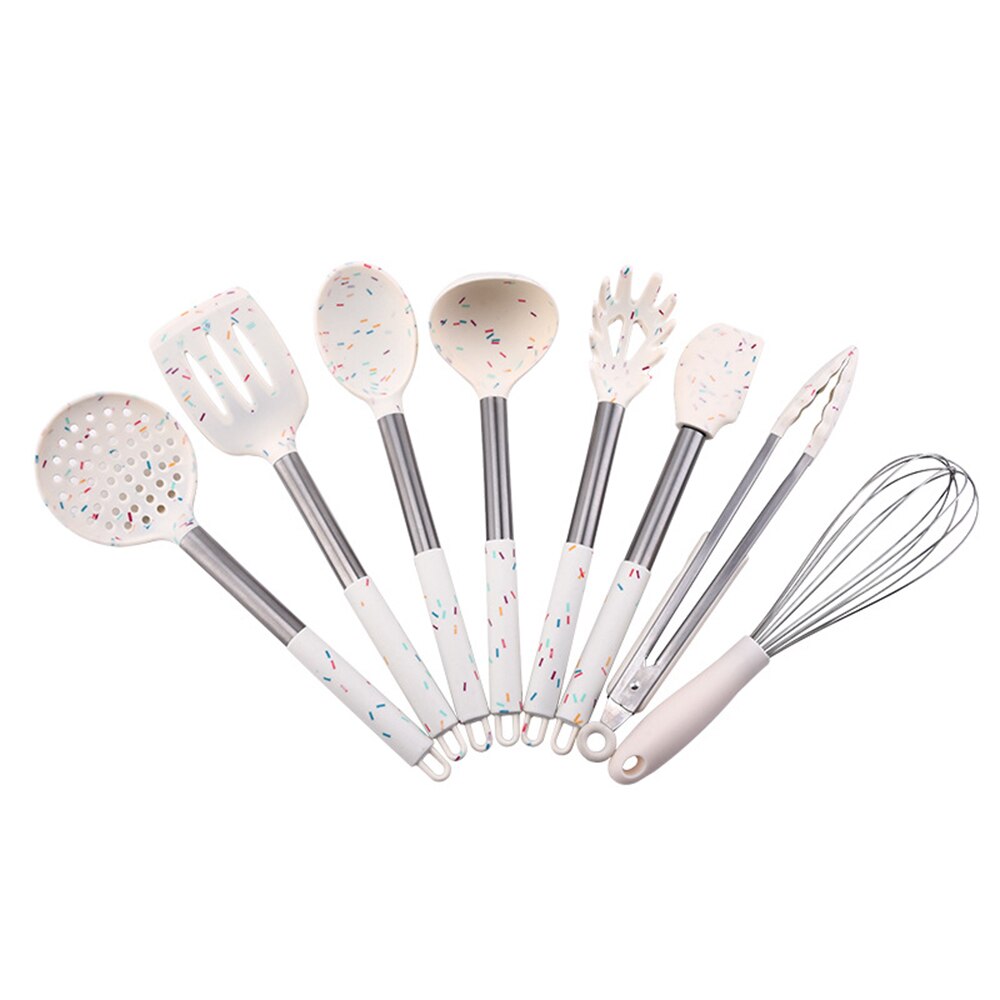 Kitchen Utensil Set 8pcs / Set Cooking Utensils Silicone And Stainless Steel Utensil Set Nonstick Spatula Set Cooking Tool Sets