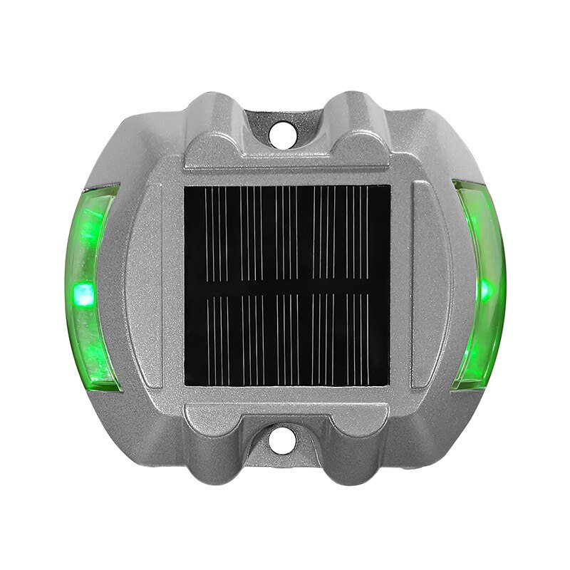 IP68 Waterproof LED Solar Powered Road Stud Light road Reflective Ground Light Warning Light Horseshoe shape Traffic lamp: Green Flashing