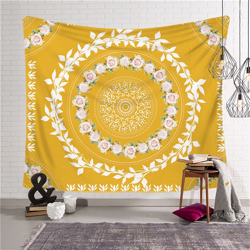 Bohemian wandtapijt mandala wanddecoratie strandmat handdoek polyestervezel mandala wandtapijt bedsprei woondecoratie