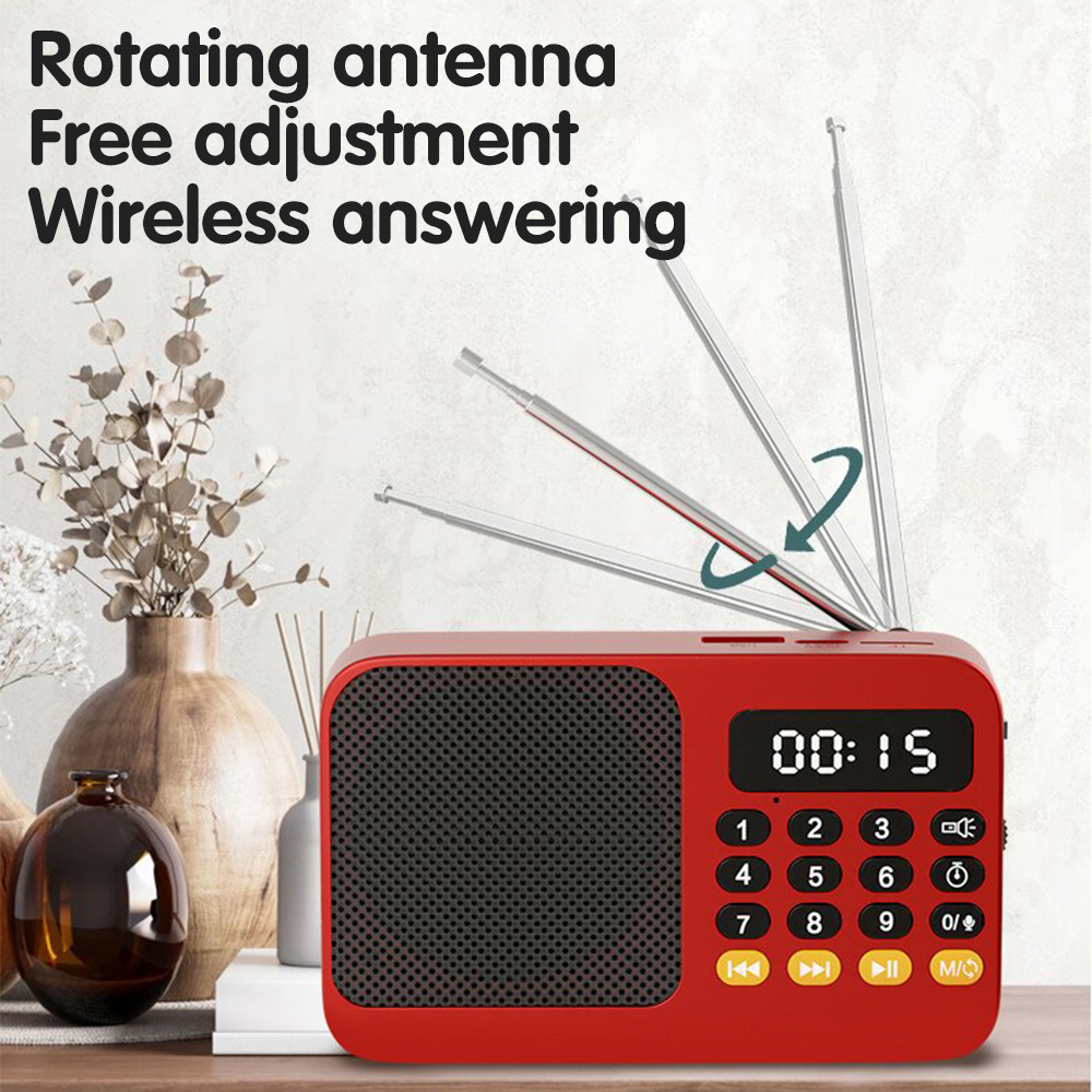 Portable Radio Pocket Music Player with LED Display Radio FM AM SW All Band Radio Receiver Support TF/U Disk/Bluetooth Playback