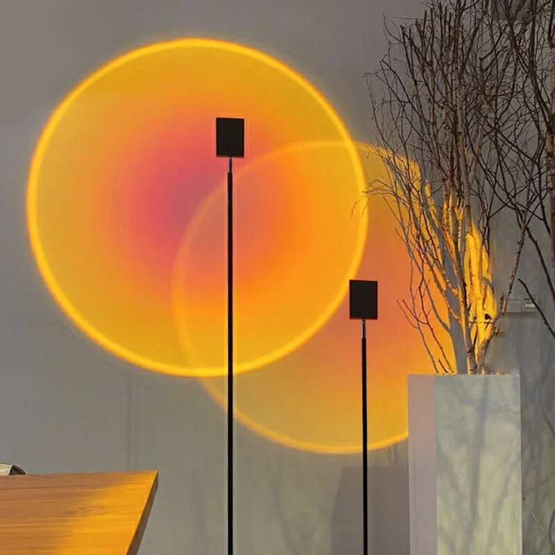 Sunset Projector Lamp Rainbow Atmosphere Led USB Operate Atmosphere Led Night Lights Projection Floor Lamp neon signs for room