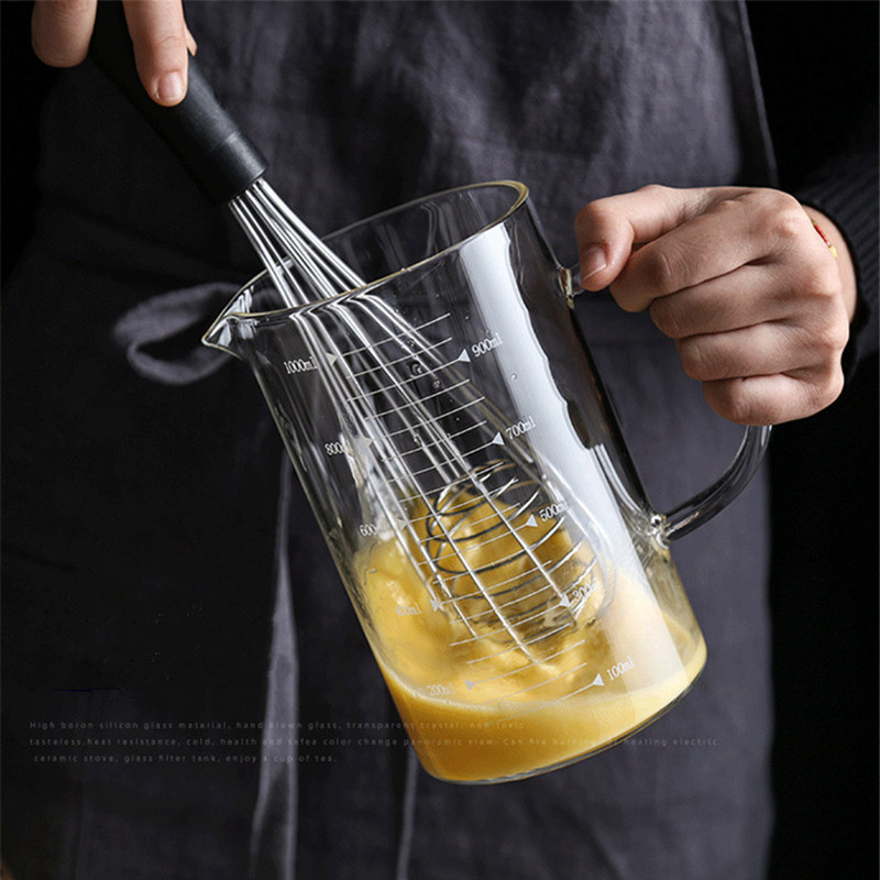 250/350/500/1000ml szklane kubki robić kawy i mleka z wysokim borokrzemianem, przezroczysty pojemnik, miarka, przybory robić pieczenia, akcesoria kuchenne