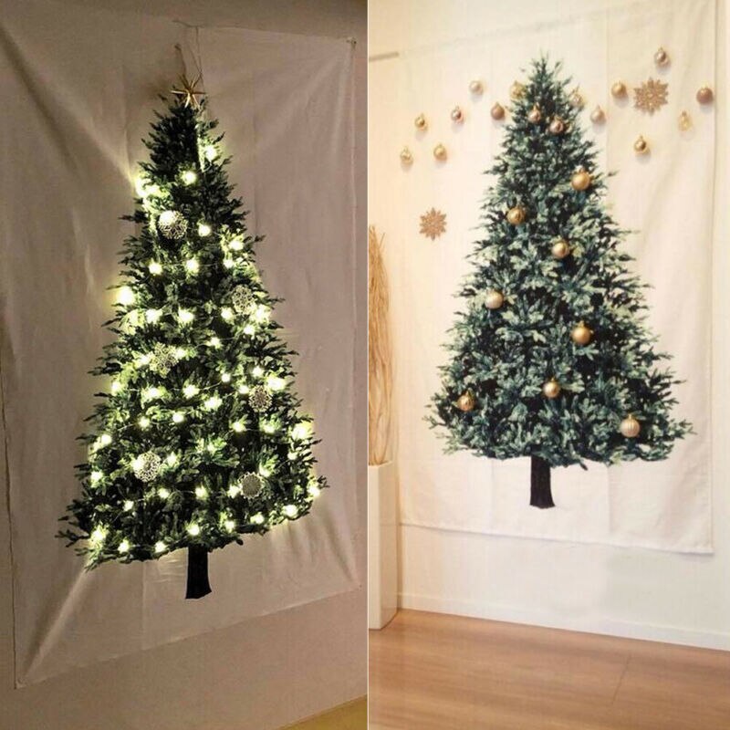 Juletræ kunsttryk gobelin værelse ornament væghængende kaste gobelin væghængende fyr presenning tæpper hjem xmas dekor