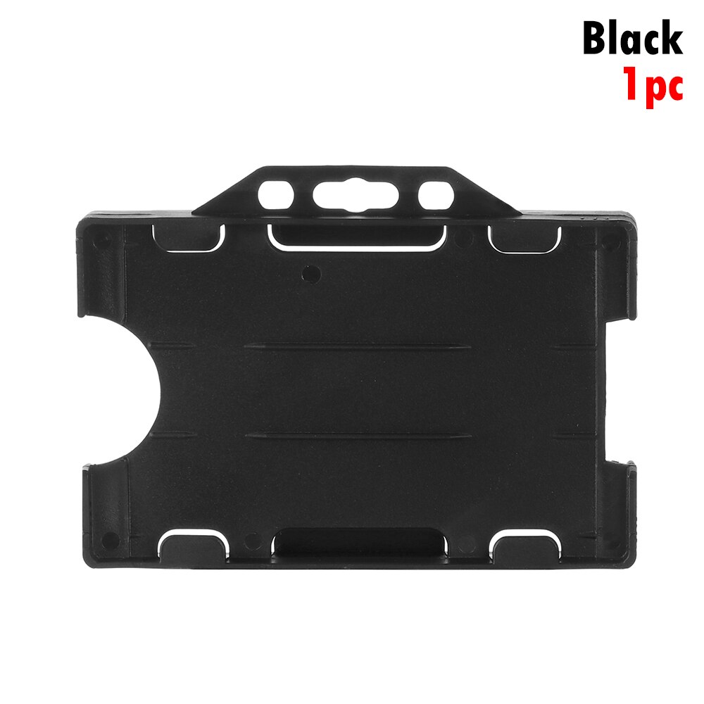 Hard Plastic Double-sided Card Holders Multi-use Card Sleeve Badge Protector Cover Durable Two-sided ID Business Case: Type 1-black