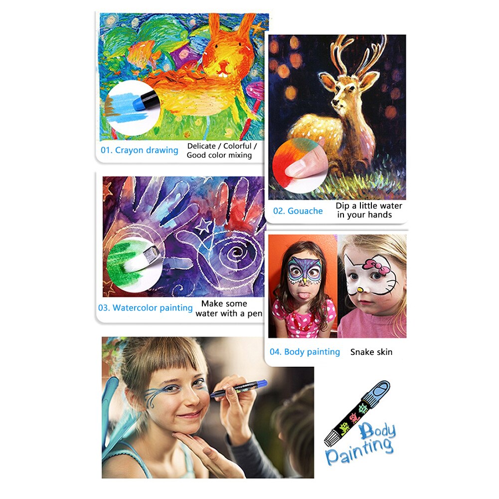 Silky Washable Easy Clean Non Toxic School Art Supplies Kids Coloring Portable Crayon Set For Toddlers Safe Stationery