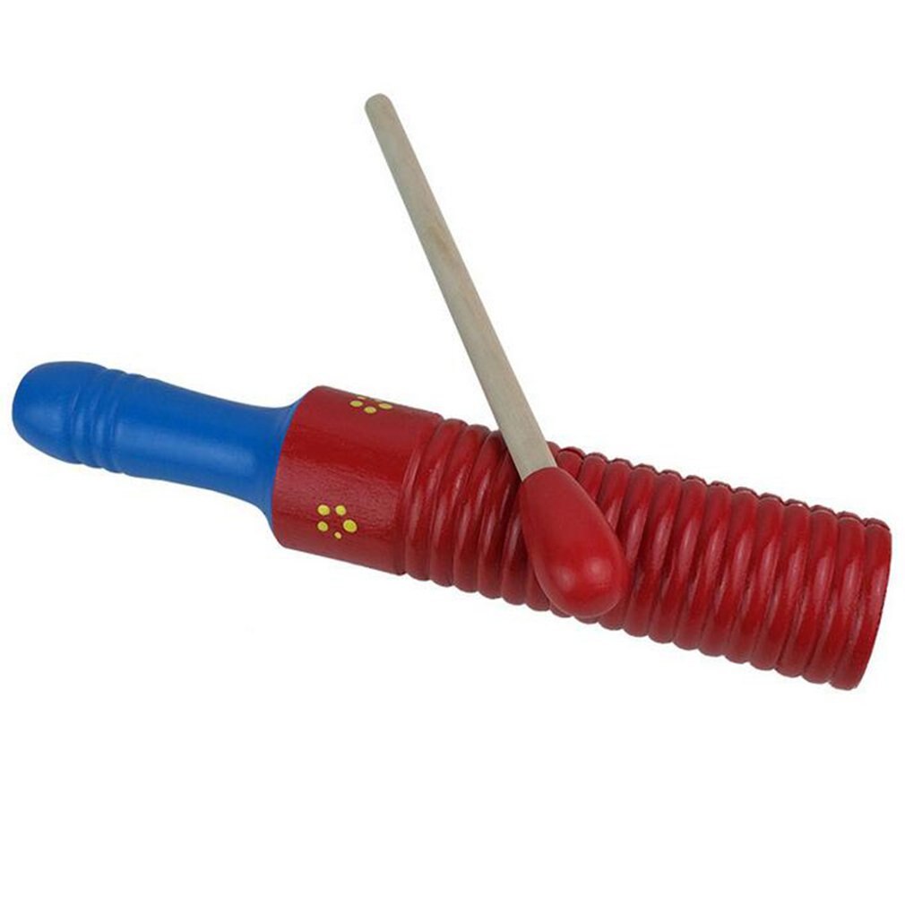 Houten Guiro Draad Kleine Enkele Ring Sound Drum Percussie Instrument