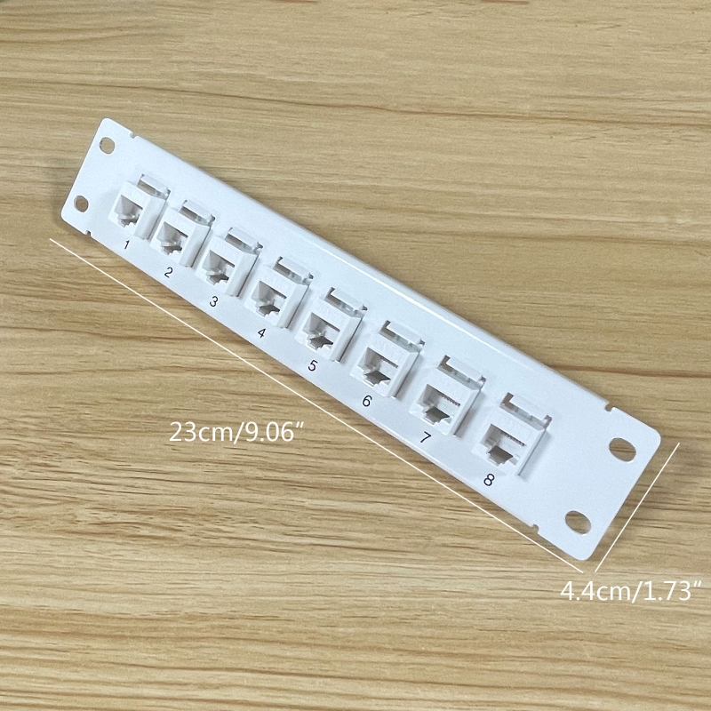 8 porte etero CAT6 Patch Panel RJ45 cavo di rete adattatore Keystone Jack Ethernet telaio di distribuzione UTP 19in D5QC