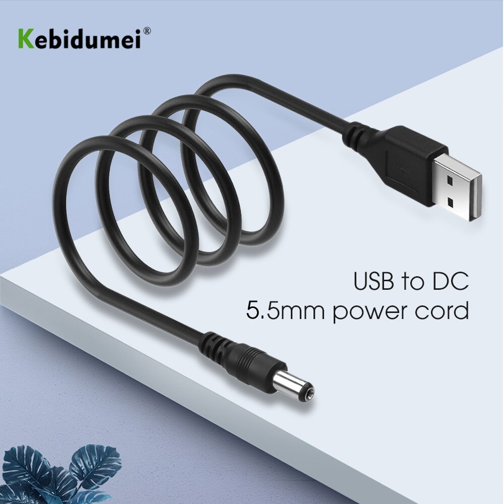 Kebidumei 0.7m USB Power Kabel USB 5V Charger power Cable DC 5.5mm plug/jack Voor MP3/MP4 Speler