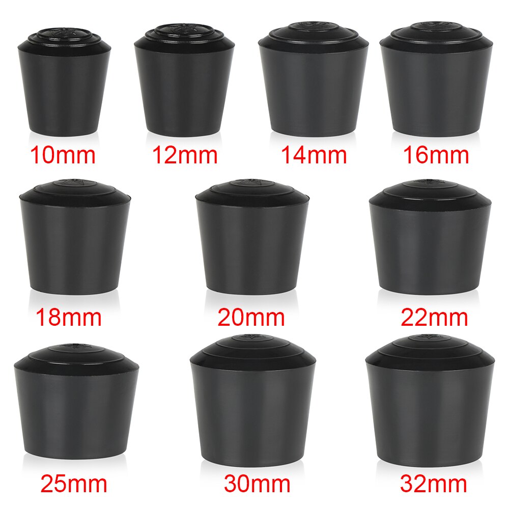 10pcs/pack Black Round Table Chair Leg Foot Caps Furniture Feet Cover Floor Protectors PVC Rubber Coat Mat Anti-slip Pad
