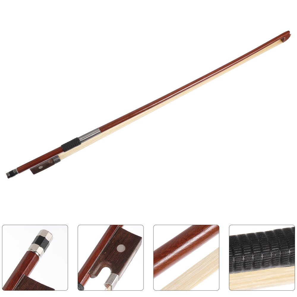 1pc rode sandelhouten 1/8 draagbare paardenhaar instrument accessoire vioolstrijkstok