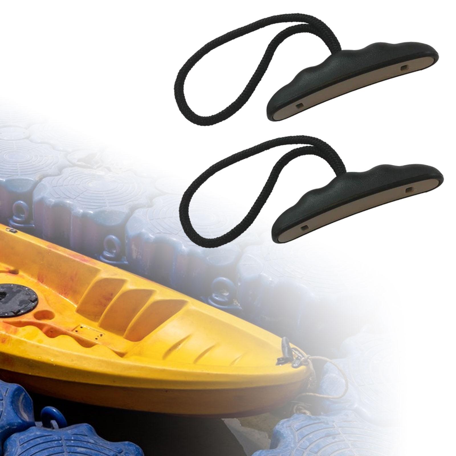 Asas de Kayak de 2 uds., manijas de cuerda de barco de palanca, ligeras, elegantes, universales con cable para accesorios de remo, surf, kayak