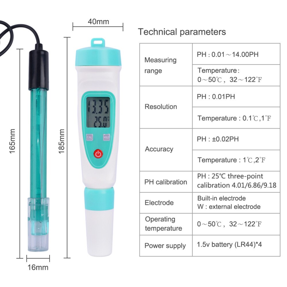 PH Meter PH-220W Pen Acidity PH Value Tester High Accuracy PH Tester Digital Water Tester Meter