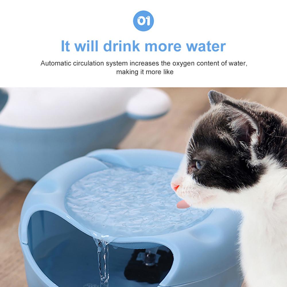 Automatiske lysende kæledyr vand springvand til katte springvand hunde usb elektrisk vand dispenser drikke skåle en kat – Grandado