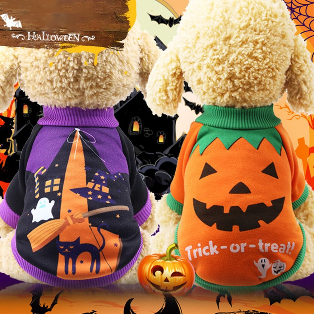 Halloween Pet Dog Sweater Pumpkin Knit Jumper Clothes For Dogs Pets Costume Party for Cat and Puppy