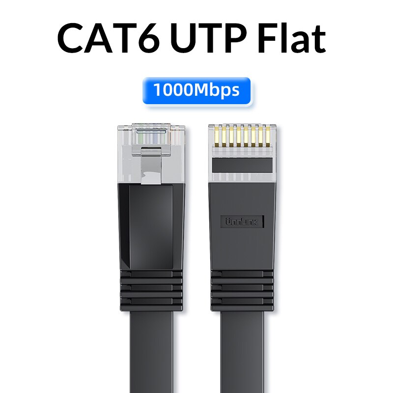 Unnlink Ethernet Kabel UTP Cat6 STP Cat7 Lan Kabel RJ45 2m 3m 5m 8m 10m netzwerk Patch Kabel Für PC Computer Modem Router TV Box: UTP CAT6 Flat / 10M