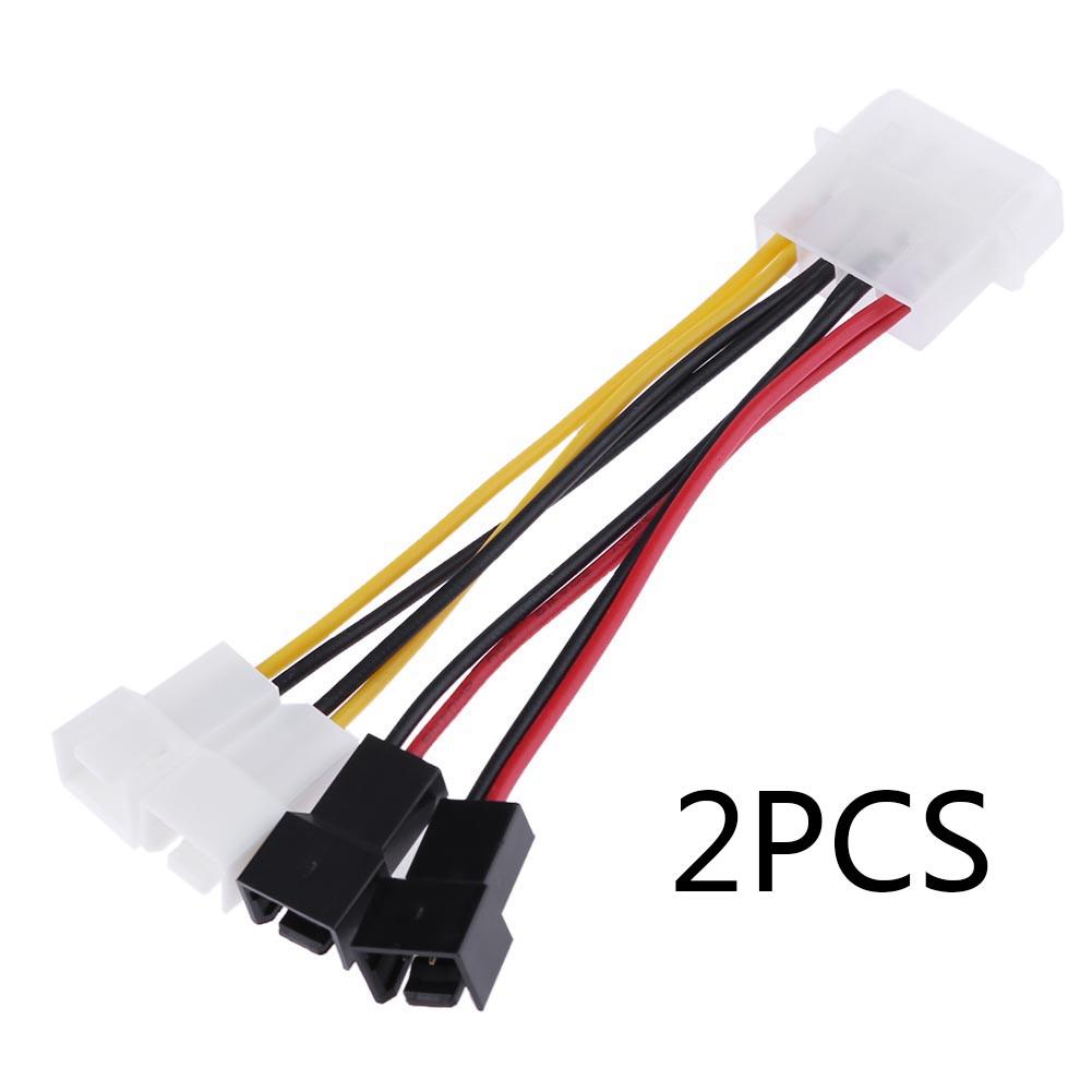 2 sztuk 4-Szpilka Molex robić 3-pinowy kabel kabel zasilający złącze adaptera 12v * 2 / 5v * 2 komputerowy wentylator chłodzący kable robić procesora PC wentylator obudowy