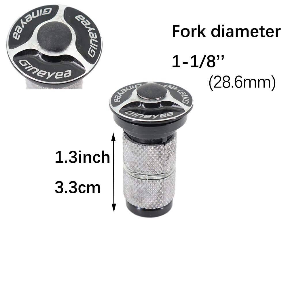 Neco Bike Headset Stem Top Cap Compression plug Nut Compressor Expansion Fork Steerer Carbon Fiber Cover Long Large Size: Gineyea Alu black