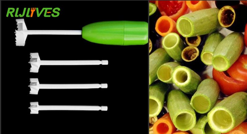 4Pcs/Set Different size Vegetable Spiral Cutter Spiralizer Meat Filling Tool Plastic Tomato Eggplant Cutter Kitchen Tool