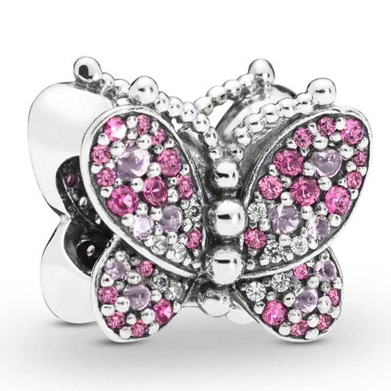 FAI DA TE di Fascino di Filatura Cuori Farfalla della Valigia di Corsa Mamma Script Caldo Cacao 925 Sterling Silver Bead Fit Originale Dei Monili Del Braccialetto: 11