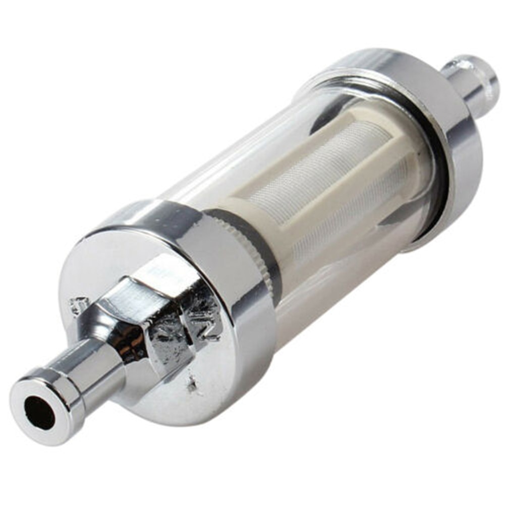 Filtro de combustible en línea, accesorio automático de gasolina práctico, transparente, fácil de instalar, limpiador de aceite lavable, de Metal para motocicleta