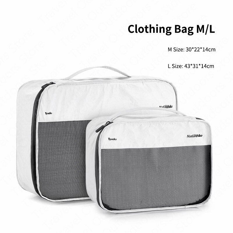 Naturehike vandtæt taske rejse kosmetisk taskevirksomhed stor kapacitet tøjpose tpu multifunktions bærbar opbevaringsbadtaske: Hvid tøjpose