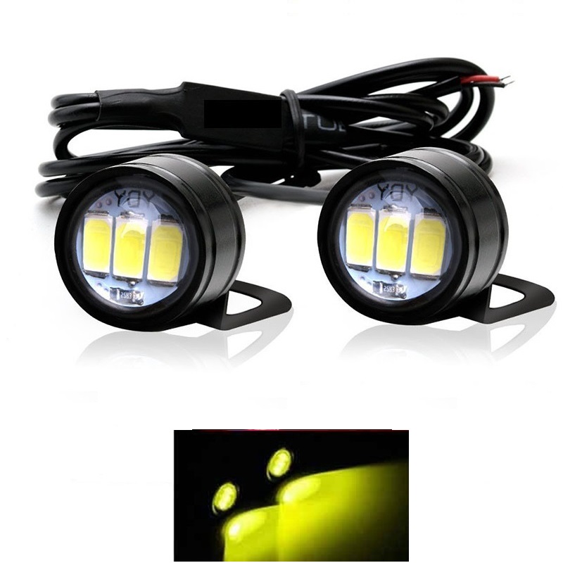 2 pièces moto oeil d'aigle lumière 12V diurne oeil lumière LED inverse sauvegarde stroboscopique Flash aigle lampe: Black / green