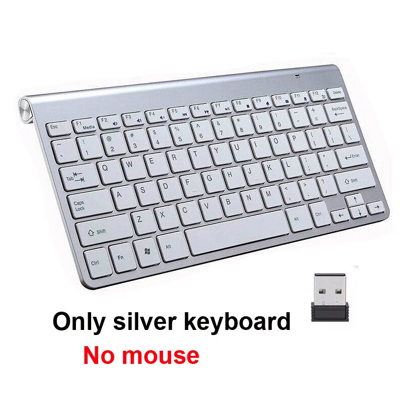 2,4G kabellos Tastatur und Maus Mini Multimedia Tastatur Maus Combo einstellen Für Notizbuch Laptop Mac Schreibtisch PC TV Büro: nur Weiß Klaviatur